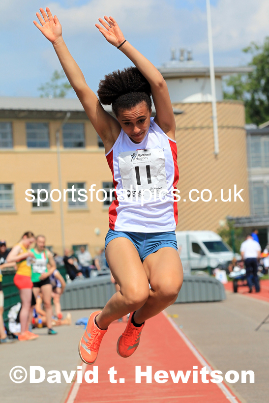 Womens Under-17s Long Jump, 2022 Northern Inter Counties U17s and U15s Track and Field, York, Thursday, June 2nd. Photo: David T. Hewitson/Sports for All Pics
